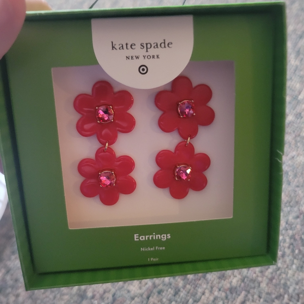 Kate Spade Red Flower Earrings